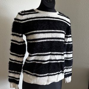 Beautiful Loft Fuzzy Black and White Sweater - size S